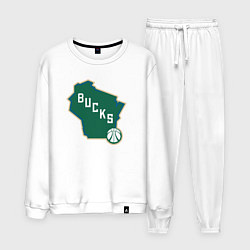 Костюм хлопковый мужской Bucks team, цвет: белый