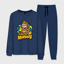 Костюм хлопковый мужской Monkey jungle, цвет: тёмно-синий