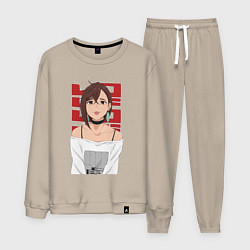 Костюм хлопковый мужской Дандадан: Момо, цвет: миндальный