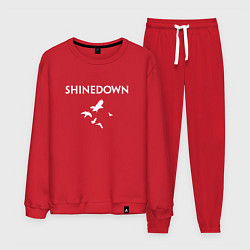 Костюм хлопковый мужской Shinedown - logo, цвет: красный