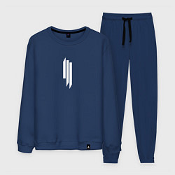 Костюм хлопковый мужской Skrillex - logo, цвет: тёмно-синий