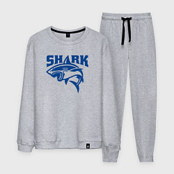 Костюм хлопковый мужской Акула атакует, цвет: меланж