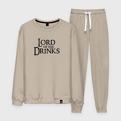 Костюм хлопковый мужской Lord of the drinks logo, цвет: миндальный