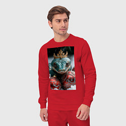 Костюм хлопковый мужской Новогодняя змея королева, цвет: красный — фото 2