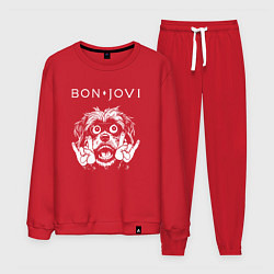 Костюм хлопковый мужской Bon Jovi rock dog, цвет: красный