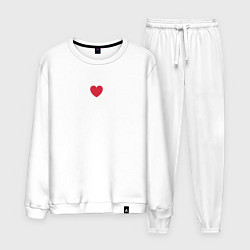 Костюм хлопковый мужской Маленькое красное сердце love, цвет: белый