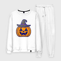 Костюм хлопковый мужской Тыковка в шляпке, цвет: белый