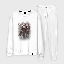 Костюм хлопковый мужской Мощный космодесантник, цвет: белый