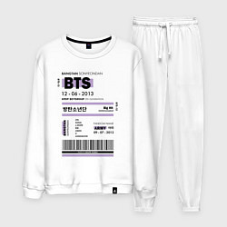 Костюм хлопковый мужской Bts ticket, цвет: белый