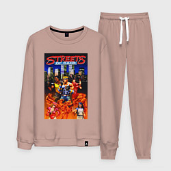 Костюм хлопковый мужской Streets of rage - bare knuckle, цвет: пыльно-розовый
