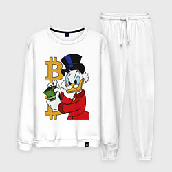 Костюм хлопковый мужской Duck tales - Scrooge bitcoin, цвет: белый