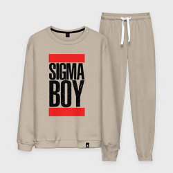 Костюм хлопковый мужской Sigma boy, цвет: миндальный