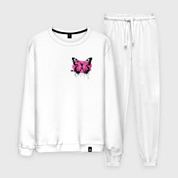 Костюм хлопковый мужской Butterfly graffiti, цвет: белый