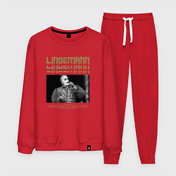 Костюм хлопковый мужской Lindemann rock, цвет: красный