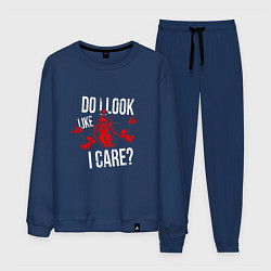 Костюм хлопковый мужской Do i look like i care - дэдпул, цвет: тёмно-синий