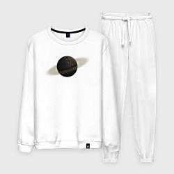 Костюм хлопковый мужской Планета арт, коричневая с кольцом, цвет: белый