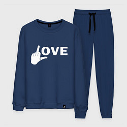 Костюм хлопковый мужской Love - fuck, цвет: тёмно-синий