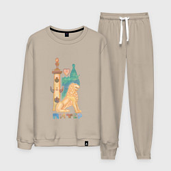 Костюм хлопковый мужской Карамельный Питер, цвет: миндальный