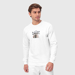 Костюм хлопковый мужской Njz new, цвет: белый — фото 2