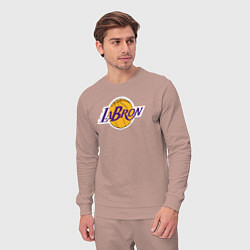 Костюм хлопковый мужской LaBron Lakers, цвет: пыльно-розовый — фото 2