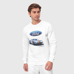 Костюм хлопковый мужской Ford motorsport - sketch, цвет: белый — фото 2