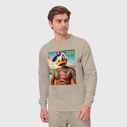 Костюм хлопковый мужской Donald Duck Trump - meme, цвет: миндальный — фото 2