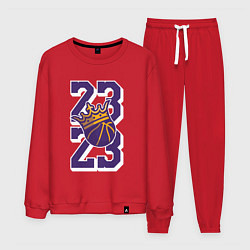 Костюм хлопковый мужской Король Леброн Джеймс, цвет: красный