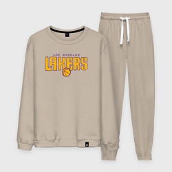 Костюм хлопковый мужской Team Los Angeles Lakers, цвет: миндальный