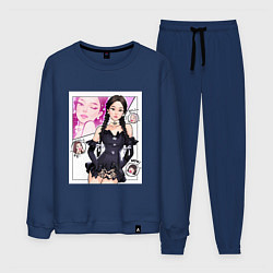 Костюм хлопковый мужской Blackpink - Jennie, цвет: тёмно-синий