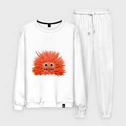 Костюм хлопковый мужской Fluffy monster orange, цвет: белый
