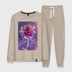 Костюм хлопковый мужской Кристальная роза, цвет: миндальный