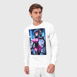 Костюм хлопковый мужской Акэно dxd в форме шпиона, цвет: белый — фото 2