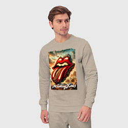 Костюм хлопковый мужской Rolling Stones - logo transformation, цвет: миндальный — фото 2