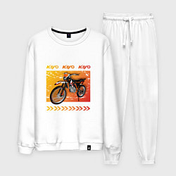 Костюм хлопковый мужской Kayo эндуро мотоцикл, цвет: белый