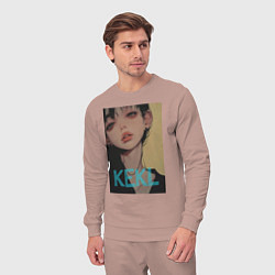 Костюм хлопковый мужской Mood girl kekl, цвет: пыльно-розовый — фото 2