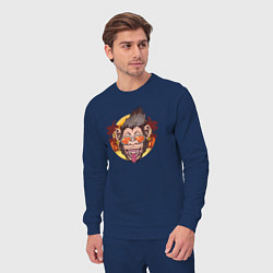 Костюм хлопковый мужской Summer monkey, цвет: тёмно-синий — фото 2