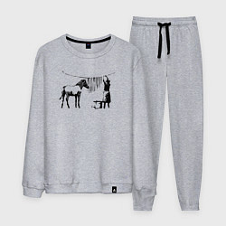Костюм хлопковый мужской Banksy zebra, цвет: меланж