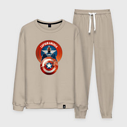 Костюм хлопковый мужской Captain America: Brave New World, цвет: миндальный