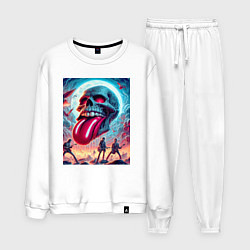 Костюм хлопковый мужской Rolling Stones - skull transformation, цвет: белый