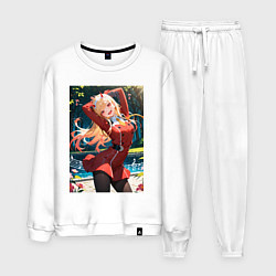 Костюм хлопковый мужской Марин Китагава косплей 002 Darling in the Franxx, цвет: белый