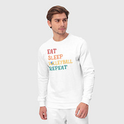 Костюм хлопковый мужской Eat sleep volley, цвет: белый — фото 2