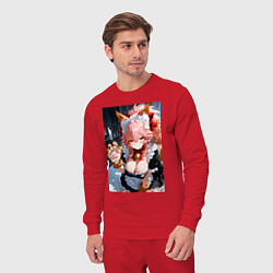 Костюм хлопковый мужской Фейт Тамамо в костюме горничной, цвет: красный — фото 2