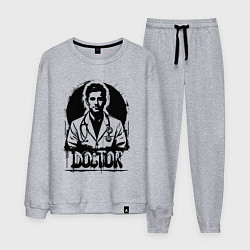 Костюм хлопковый мужской Доктор в белом халате, цвет: меланж