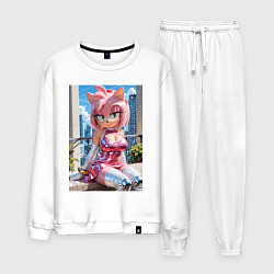 Костюм хлопковый мужской Эми Роуз из Somic строит глазки, цвет: белый