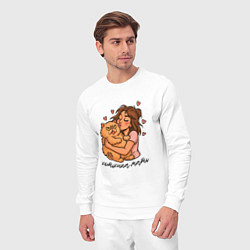 Костюм хлопковый мужской Котькина мать брюнетка и кот бука, цвет: белый — фото 2