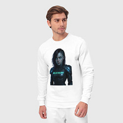 Костюм хлопковый мужской Билли Айлиш в космическом костюме, цвет: белый — фото 2