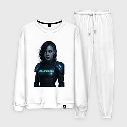 Костюм хлопковый мужской Билли Айлиш в космическом костюме, цвет: белый