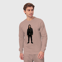 Костюм хлопковый мужской Bones во весь рост, цвет: пыльно-розовый — фото 2