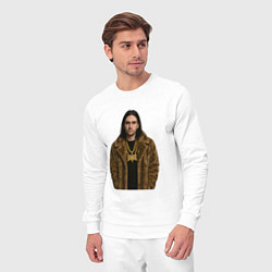 Костюм хлопковый мужской Bones в шубе, цвет: белый — фото 2