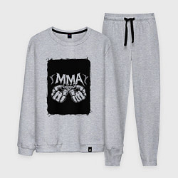 Костюм хлопковый мужской Сила кулаков ММА, цвет: меланж